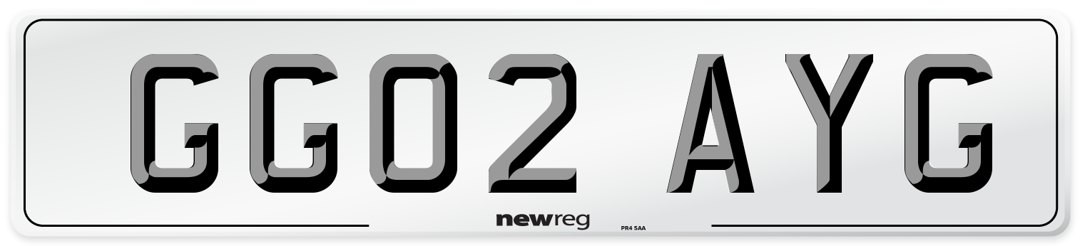 GG02 AYG Number Plate from New Reg